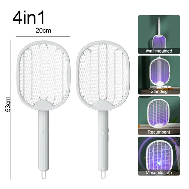 4 in 1 Electric Mosquito Killer Fly Swatter Tra