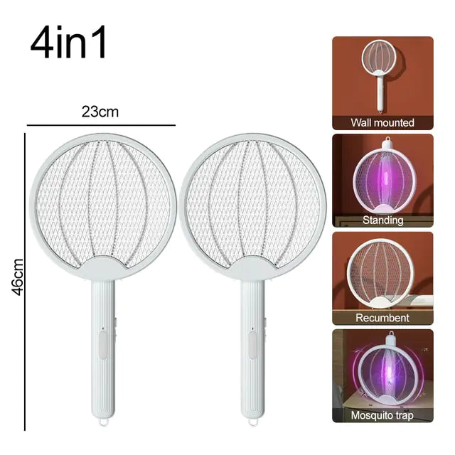 4 in 1 Electric Mosquito Killer Fly Swatter Tra